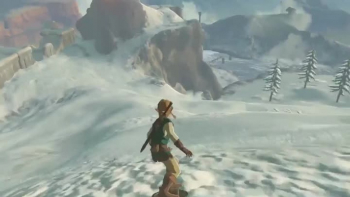 The Legend of Zelda : Breath of the Wild - Link se met au snowboard