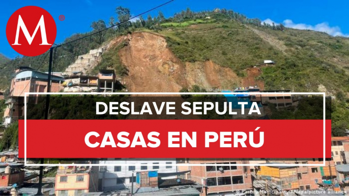 Alud es captado en video llevándose casas en Perú; calculan al menos 60 hogares afectados