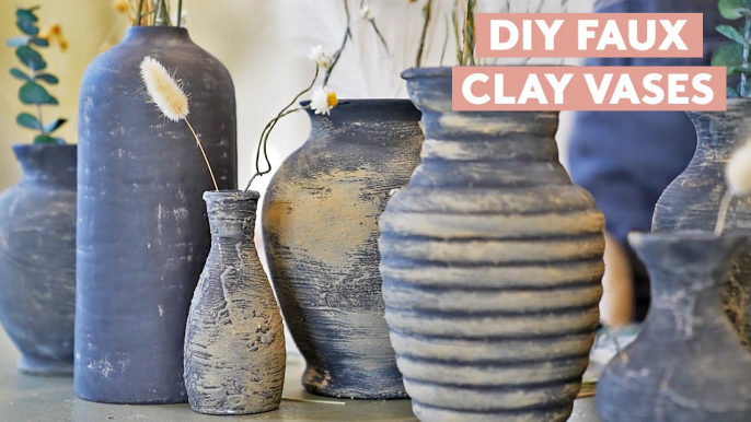 Upcycle Old Glass Vases Into Designer Dupe Ceramic Vases | Easy DIY Project | Real Simple