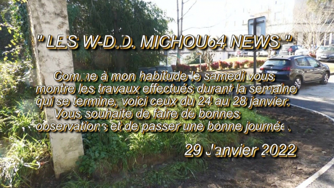 LES W-D.D. MICHOU64 NEWS - 29 JANVIER 2022 - PAU - LES TRAVAUX DU FOND DE L'AVENUE DU STADE NAUTIQUE EFFECTUÉS DU 24 AU 28 JANVIER