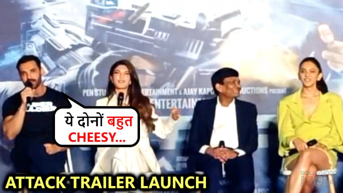 John, Rakul, Jacqueline On Experiencing Cheesy lines | Attack Trailer Launch