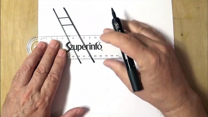 How to draw 3d ladders - Drawing 3D Ladders - Trick Art - VamosART