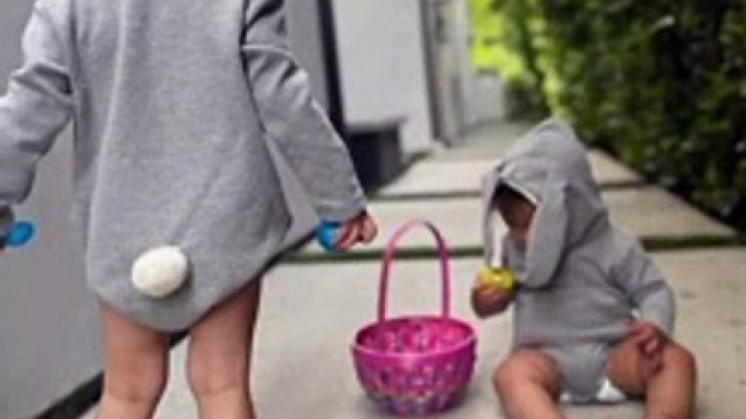 Christina Milian a filmé ses fils Kenna et Isaiah déguisés en lapins pour Pâques. Le 17 avril 2022.