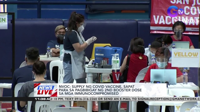 NVOC: Supply ng COVID vaccine, sapat para sa pagbibigay ng 2nd booster dose sa mga immunocompromised | News Live