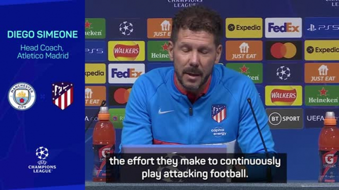 Simeone impressed by City players' work rate