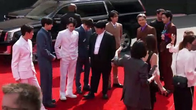 BTS Arrives At The GRAMMYs - 2022 GRAMMYs