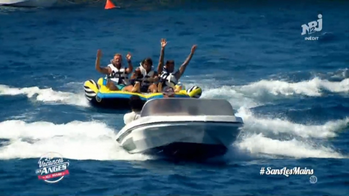 Les vacances des Anges : Thibault, Vivian et Benjamin s'éclatent sur un canapé gonflable  Fous-rires garantis !