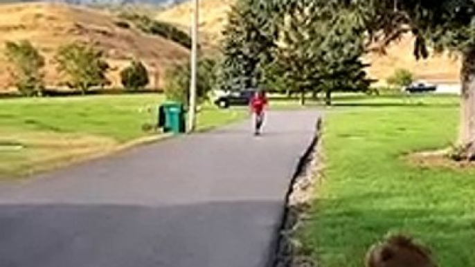 Mom Going Fast Down Steep Hill in Cemetery Wrecks Around Tight Corner