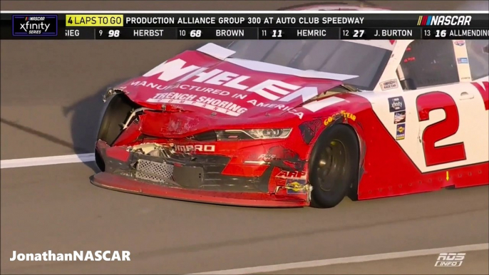 Jones Crash Fontana 2022 NASCAR Xfinity Series