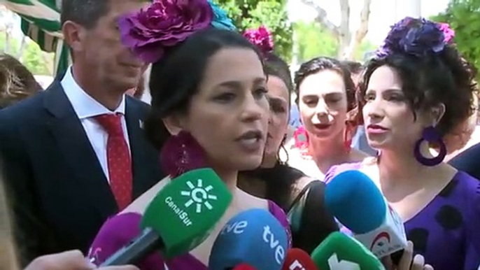 Inés Arrimadas, en la Feria de Sevilla.