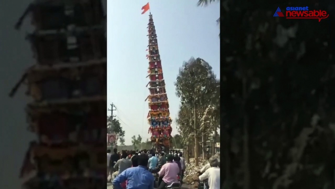 100-ft pillar-like structure falls in Anekal, people scramble to avoid getting killed