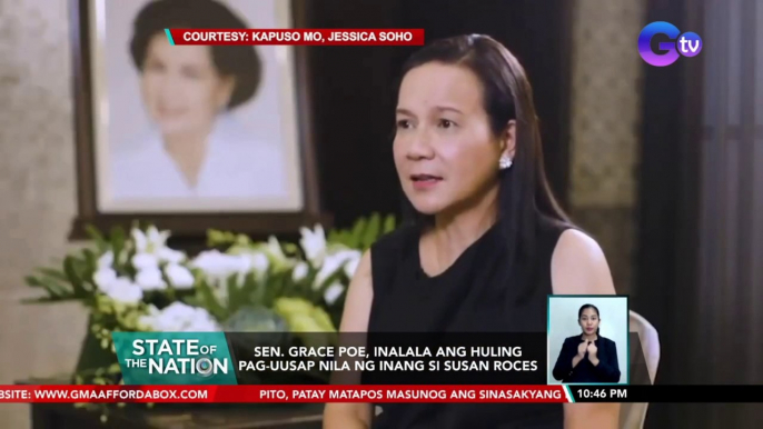 Sen. Grace Poe, inalala ang huling pag-uusap nila ng inang si Susan Roces | SONA