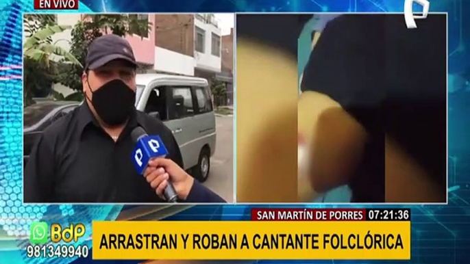 ¡Delincuencia imparable! Ladrones arrastran a cantante folclórica y le roban S/ 1,800 en SMP