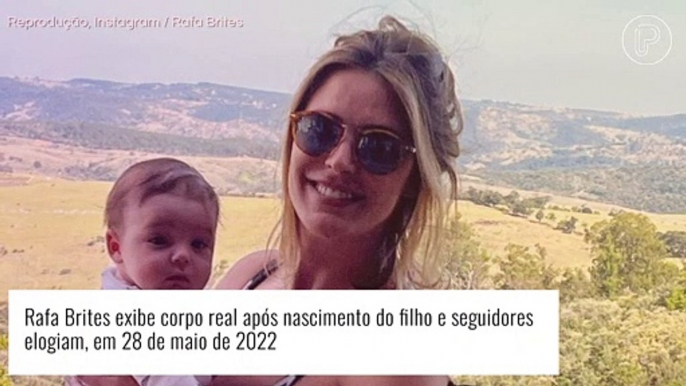 Rafa Brites posa de biquíni e exibe corpo três meses após parto do segundo filho, Leon