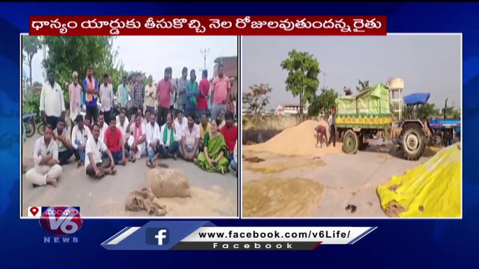 Farmer Fires On Manthani Market Yard Officials Over Delay In Paddy Procurement _ Peddapalli _V6 News (5)