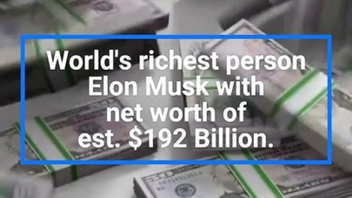 Elon Musk become the world's richest person again, his net worth is estimated to be $192 billion