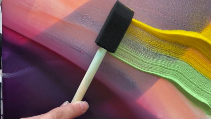 Painting translucent artwork with acrylic paint and sand