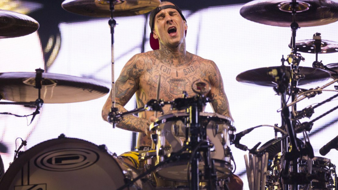 Travis Barker returns to studio JUST DAYS after leaving hospital for 'life-threatening pancreatitis'