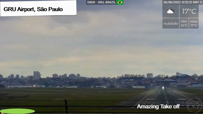 Amazing Take off from GRU Airport, São Paulo Brazil!