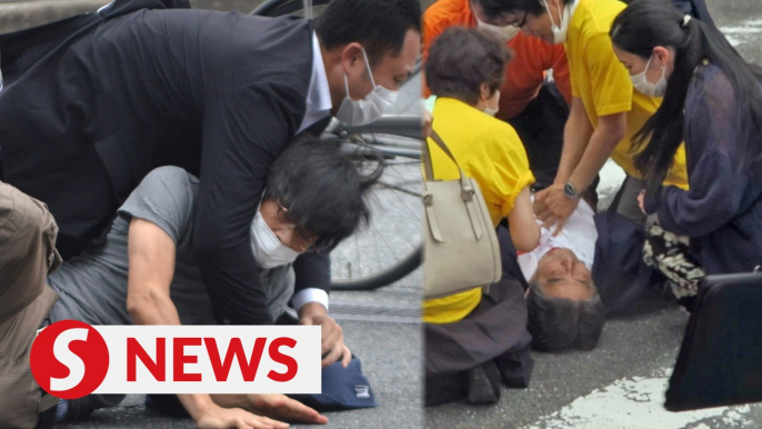 MOMENT: Former Japanese PM Shinzo Abe shot at election rally