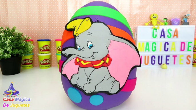 Huevo Sorpresa Gigante de Dumbo de Plastilina Play-Doh en Español Dumbo el Elefante que Vuela