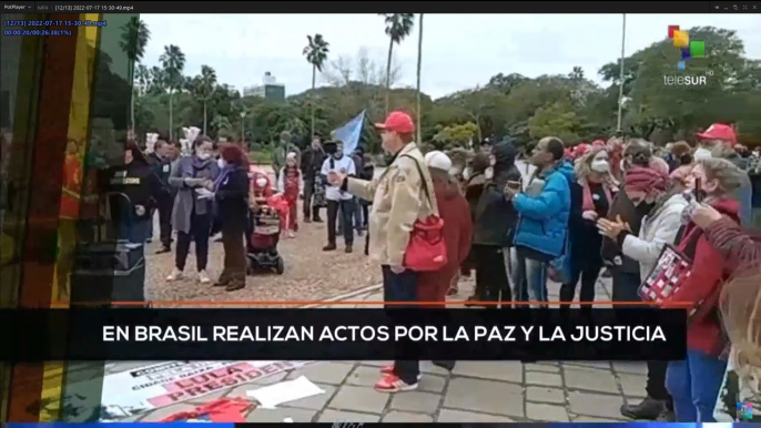 teleSUR Noticias 15:30 17-07: Brasileños realizan actos por la paz y la justicia