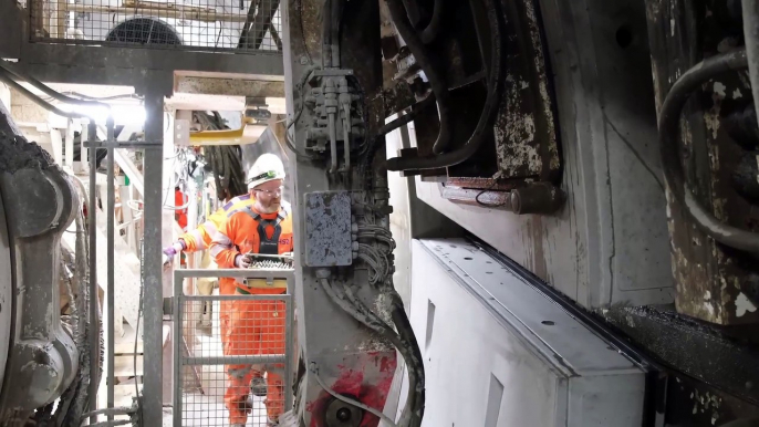 Video shows a huge tunnelling machine called Dorothy digging underneath ancient woodland as the HS2 rail project goes full-speed ahead