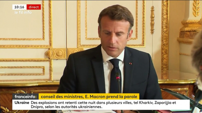 Emmanuel Macron prend la parole au conseil des ministres   Ce que nous sommes en train de vivre est de l'ordre d'une grande bascule celle de la fin de l'abondance"