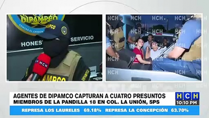 Capturan a cuatro presuntos pandilleros de la pandilla 18 en SPS