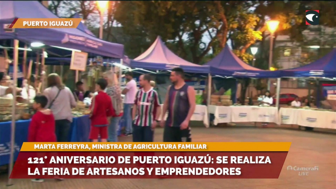 121° aniversario de Puerto Iguazú se realiza la feria de artesanos y emprendedores