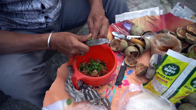 Best Street Food Ever   Dilicious Bel Masala Wood Apple   Indian Street Food