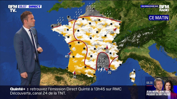 Des orages et un ciel couvert sur la majeure partie du pays, 6 départements en vigilance orange dans le sud-est