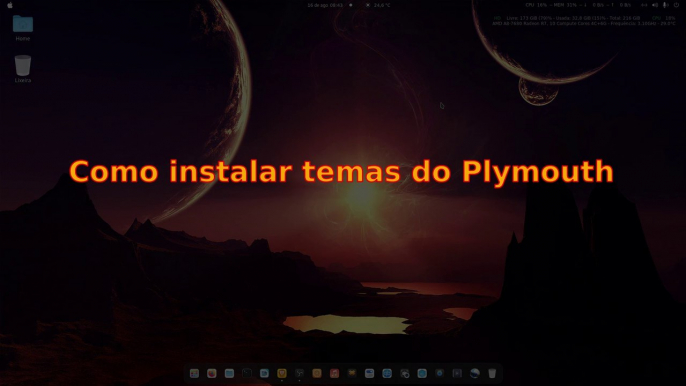 Como instalar temas no Plymouth e como desabilitar a tela de confirmação de logout, desligar e reiniciar