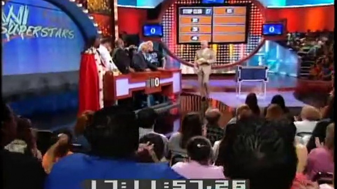 WWE Wrestlers Ric Flair and Batista in Family Feud