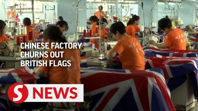 Factory in Shanghai churns out British flags