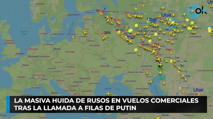 La masiva huida de rusos en vuelos comerciales tras la llamada a filas de Putin