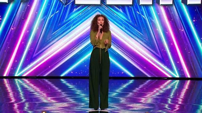 GOLDEN BUZZER Loren Allred shines bright with Never Enough  Auditions  BGT 2022