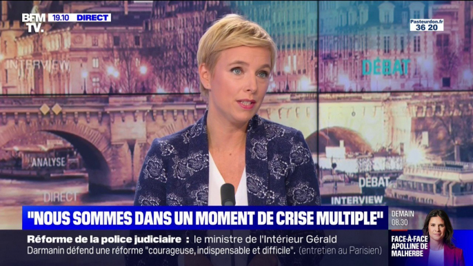 Soutien de Jean-Luc Mélenchon à Adrien Quatennens: "Je ne partage pas les mots employés aujourd'hui par Jean-Luc Mélenchon", affirme Clémentine Autain