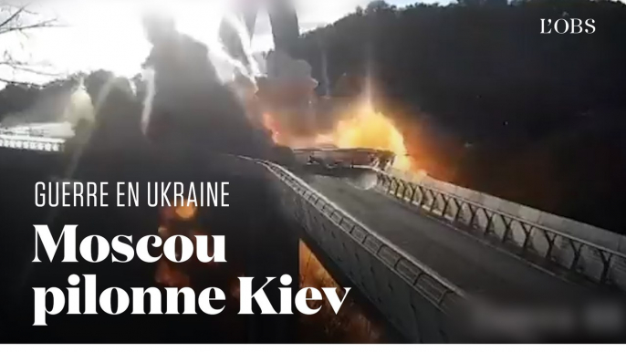 Moscou pilonne l'Ukraine, dont Kiev, en représailles à la destruction partielle du pont de Crimée