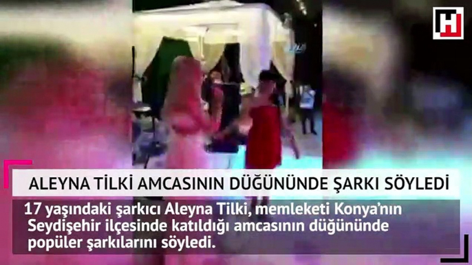 Aleyna Tilki memleketinde amcasının düğününde şarkı söyledi