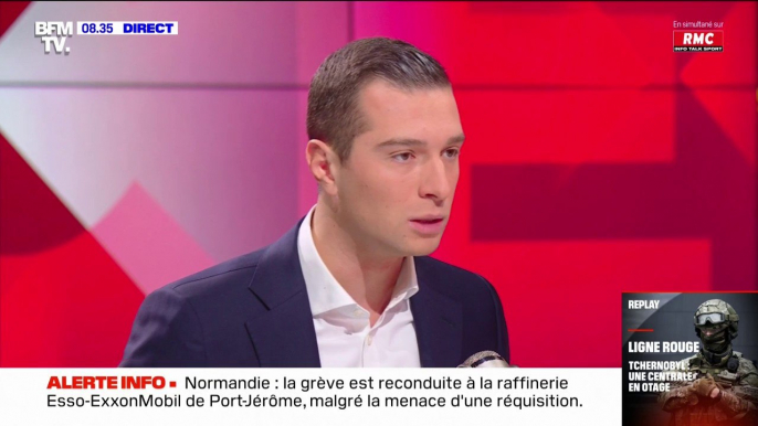 Crise des carburants: Jordan Bardella "a le sentiment qu'Emmanuel Macron est démissionnaire"