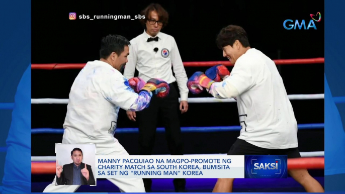 Manny Pacquiao na magpo-promote ng charity match sa South Korea, bumisita sa set ng "Running Man" Korea | Saksi