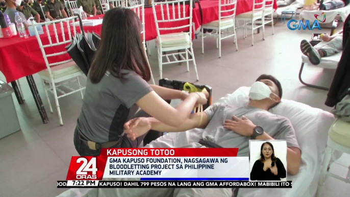 GMA Kapuso Foundation, nagsagawa ng 'bloodletting project' sa Philippine Military Academy | 24 Oras
