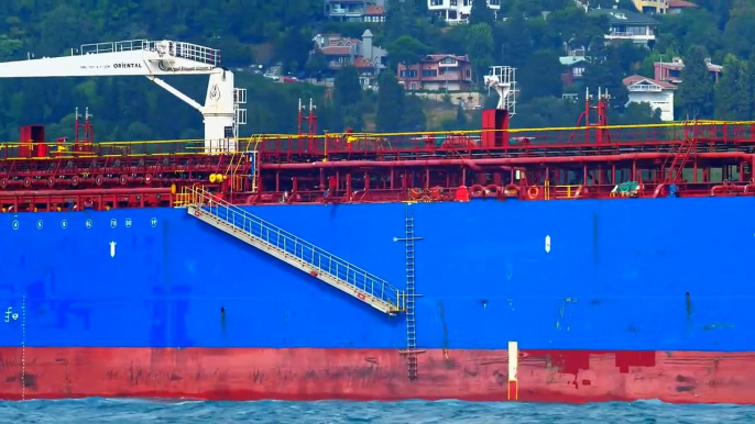 Big Oil Tanker Ships In Bosphorus! Cruise Ship Passed at Waves In Storm! Shipspotting Cyprus