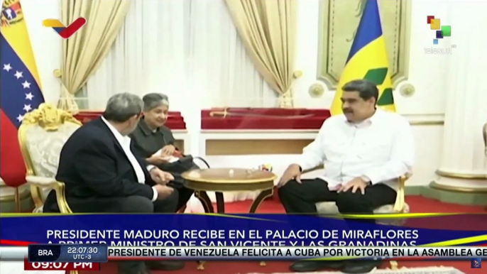 Pdte. Nicolás Maduro recibe al titular de San Vicente y Las Granadinas Ralph Gonsalves