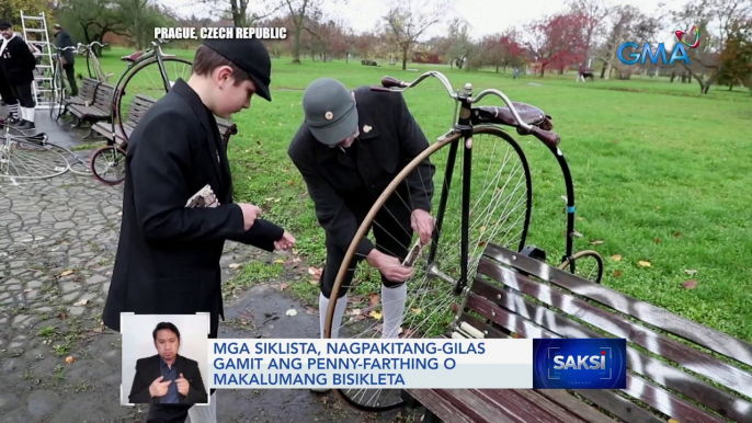 Mga siklista, nagpakitang-gilas gamit ang penny-farthing o makalumang bisikleta | Saksi