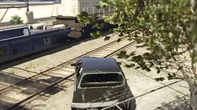 GTA 5 Train vs Car  || gta 5 Train Challenge || #gta5 #gta #gta5online #short #shorts