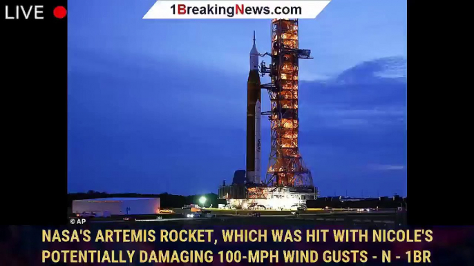 NASA's Artemis rocket, which was hit with Nicole's potentially damaging 100-mph wind gusts - n - 1BR