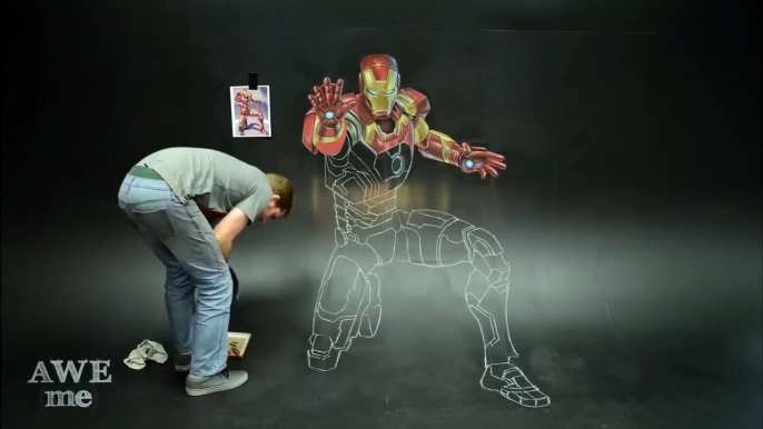 Iron Man's Armor - 3D Chalk Art Animation!