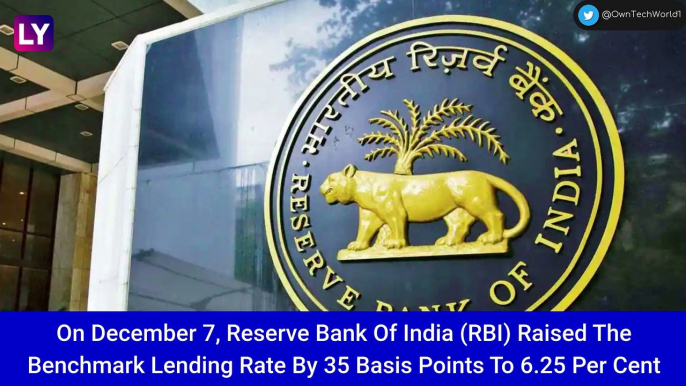 Reserve Bank Of India Hikes Benchmark Lending Rate By 35 Basis Points To 6.25%; Fifth Consecutive Rate Hike